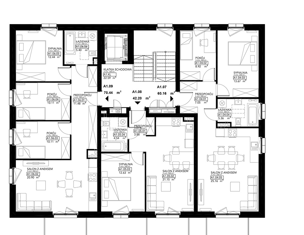 Lipa Piotrowska - Budynek A1- OSTATNIE MIESZKANIE 2 POK. 42 m2 - Piętro 2